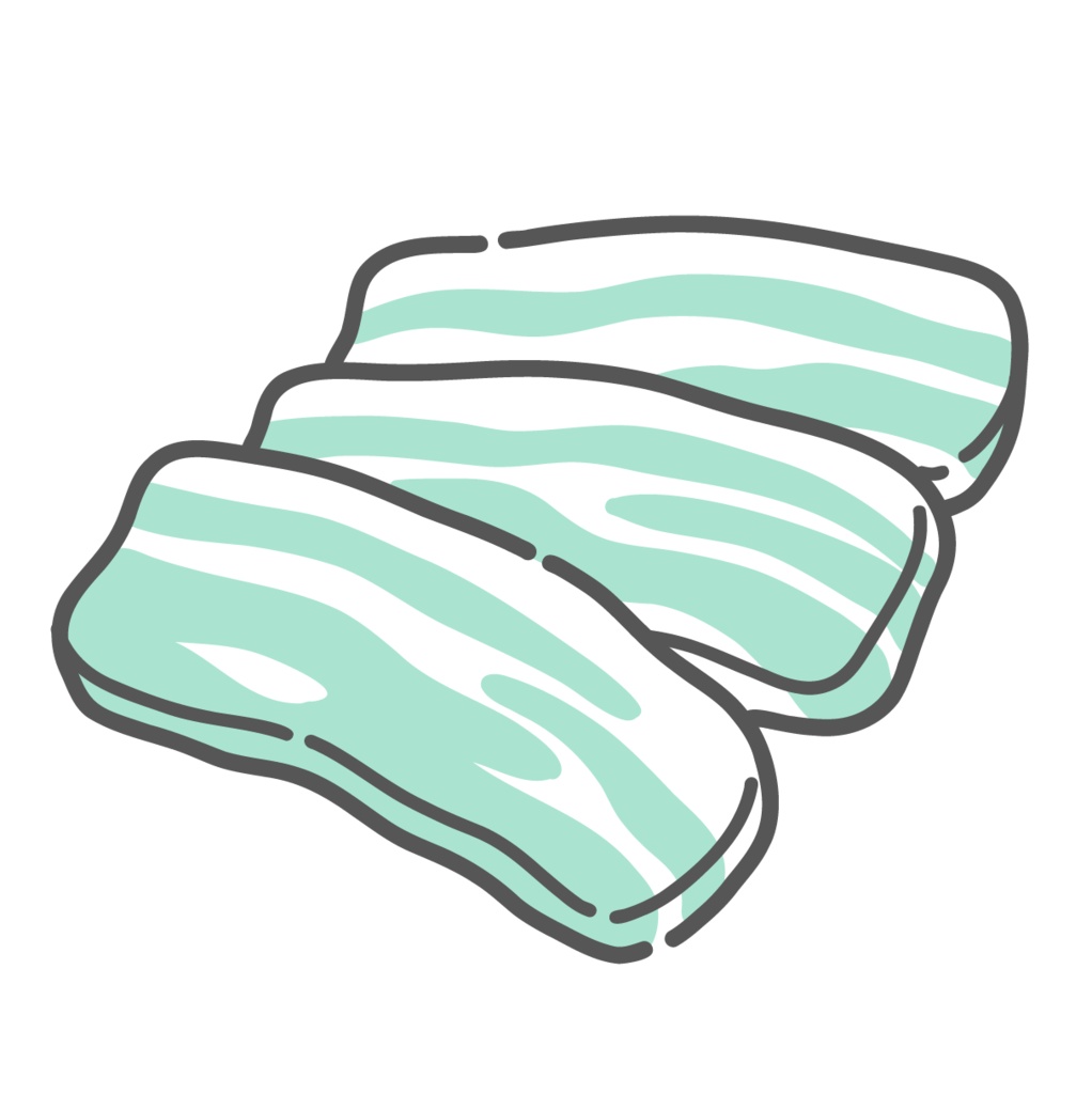 豚バラ肉のイラスト（脂質の多い食材/三枚肉）