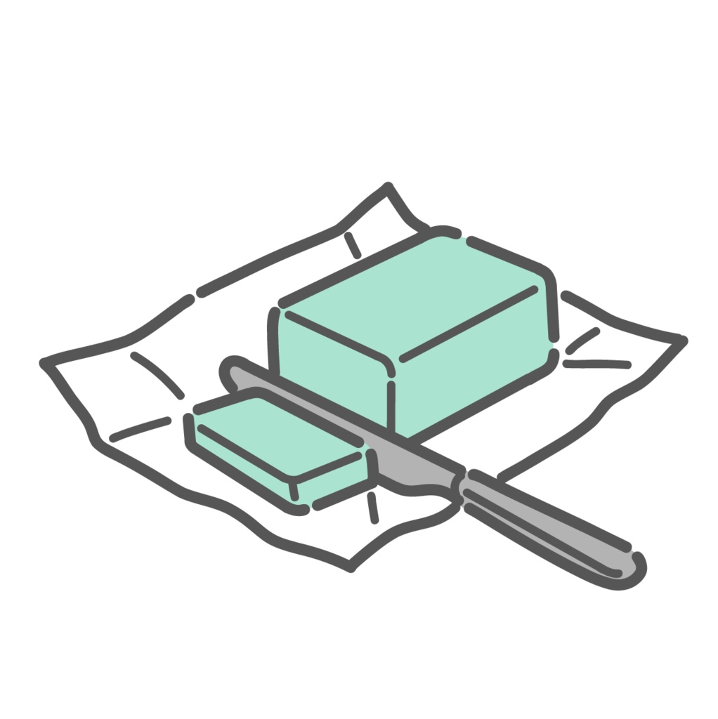バターのイラスト(動物性脂肪/飽和脂肪酸/乳製品)