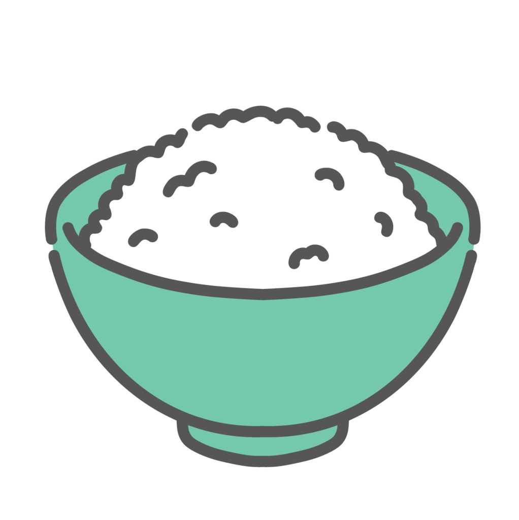 ごはんのイラスト（白米/炭水化物/主食）