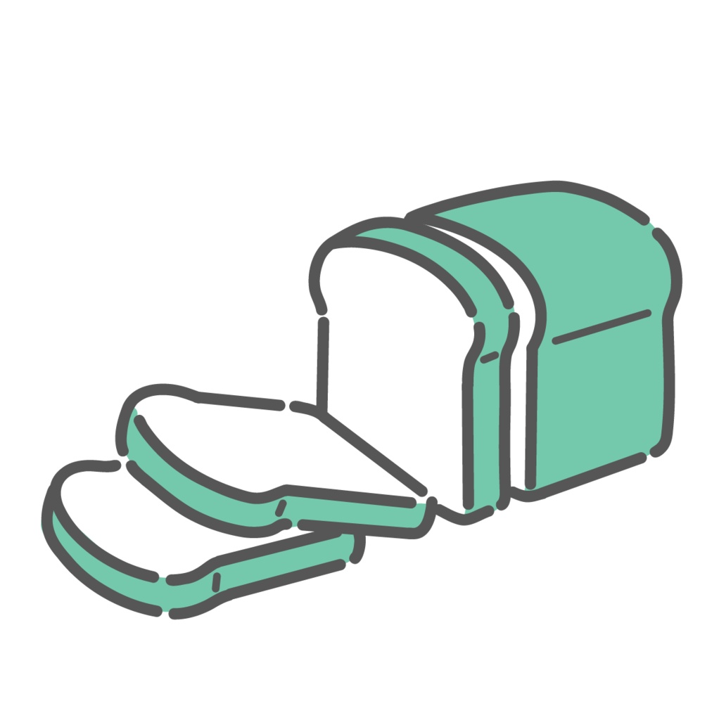 食パンのイラスト(炭水化物/主食/朝食)