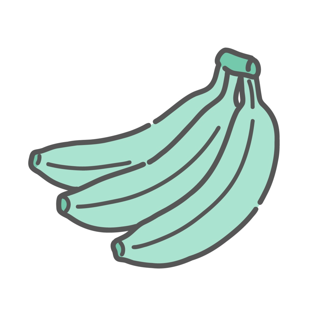 バナナのイラスト(エネルギー補給/炭水化物/果物)