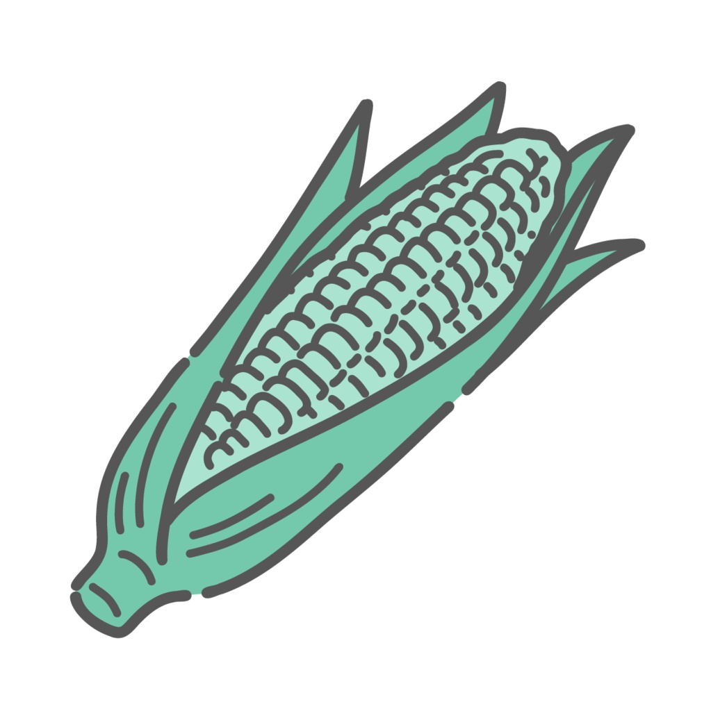 とうもろこしのイラスト(炭水化物/穀物/夏野菜)