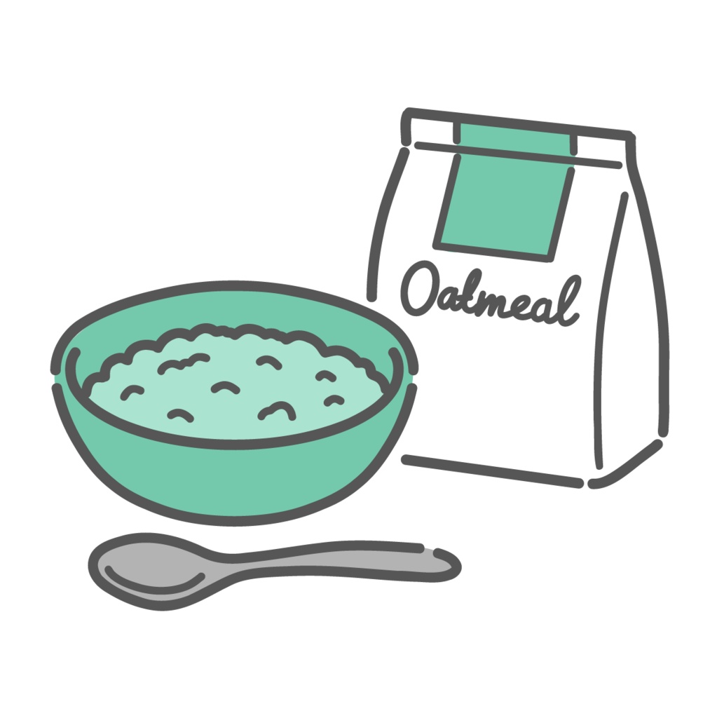 オートミールのイラスト(食物繊維/低GI/穀物)