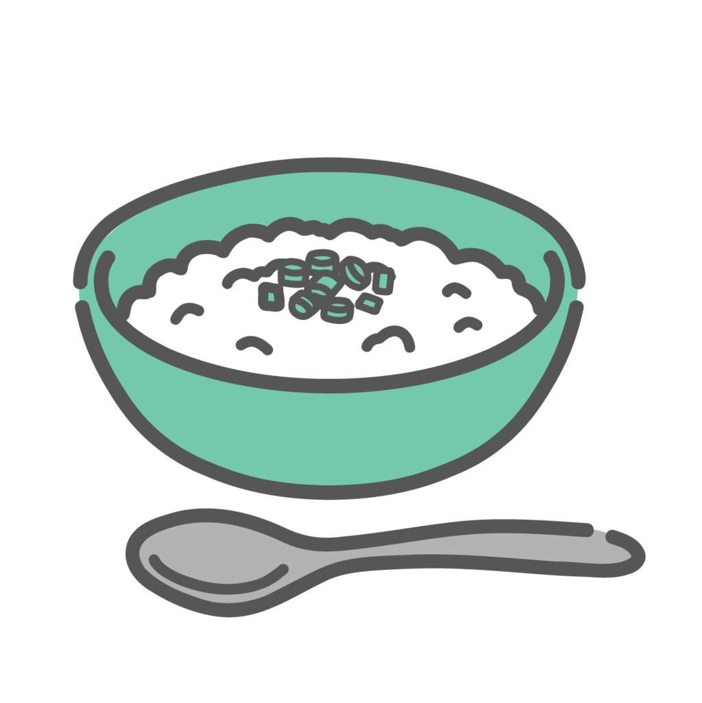 おかゆのイラスト(消化に良い食事/風邪/介護食)
