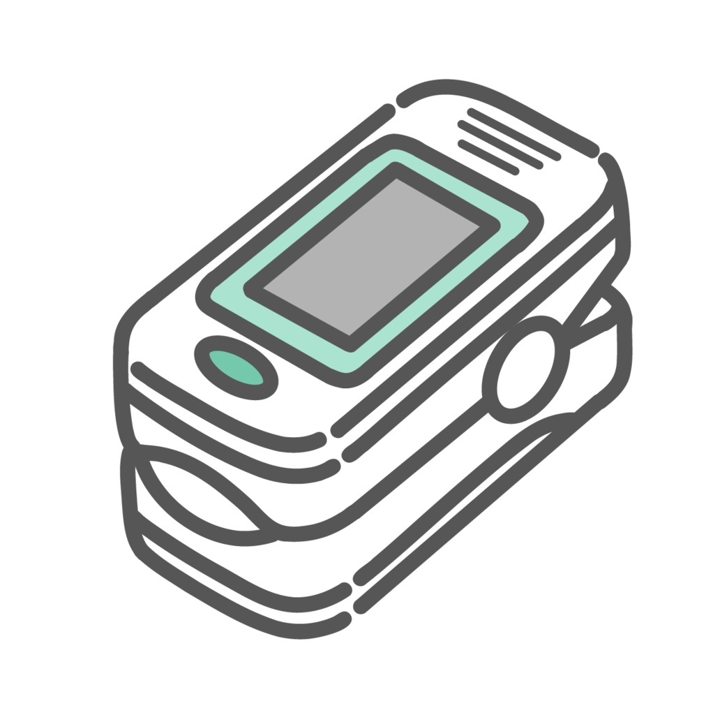 パルスオキシメーター（酸素飽和度測定器）のイラスト