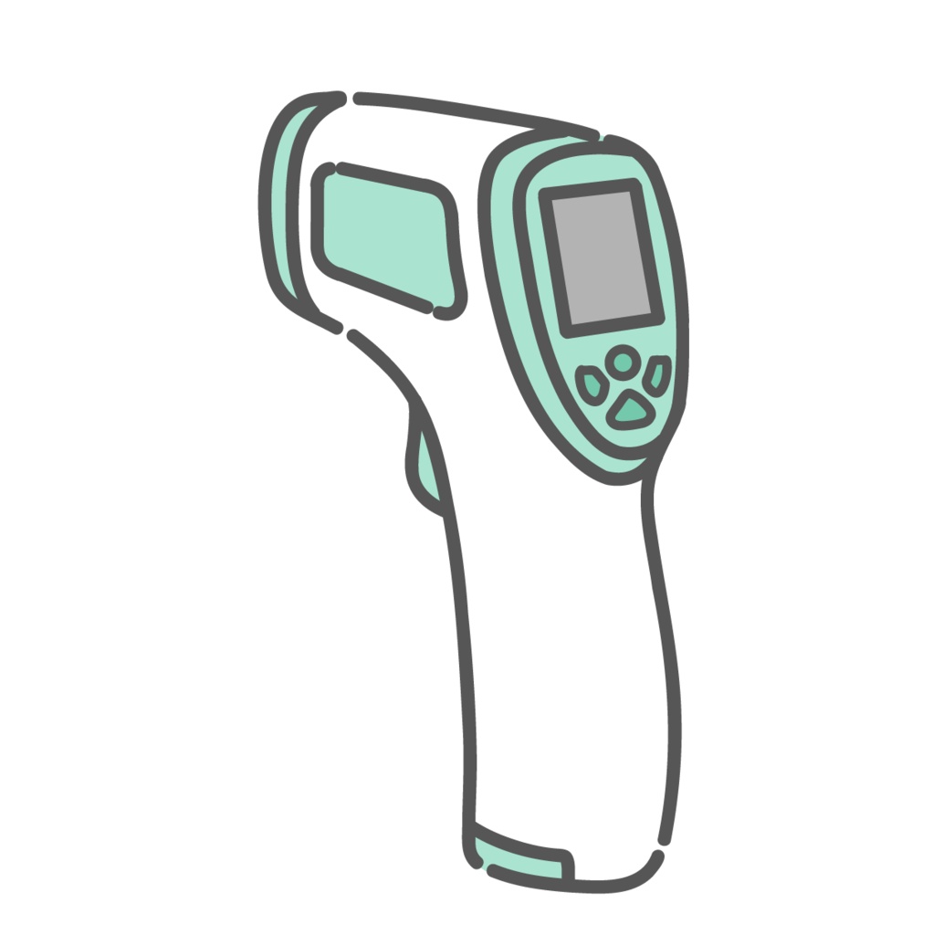 非接触体温計（赤外線体温計）のイラスト