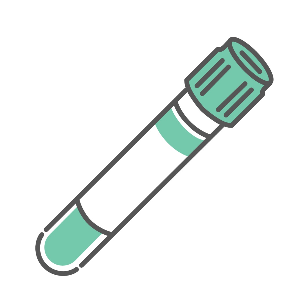 真空採血管（スピッツ）のイラスト素材（血液検査・検体）