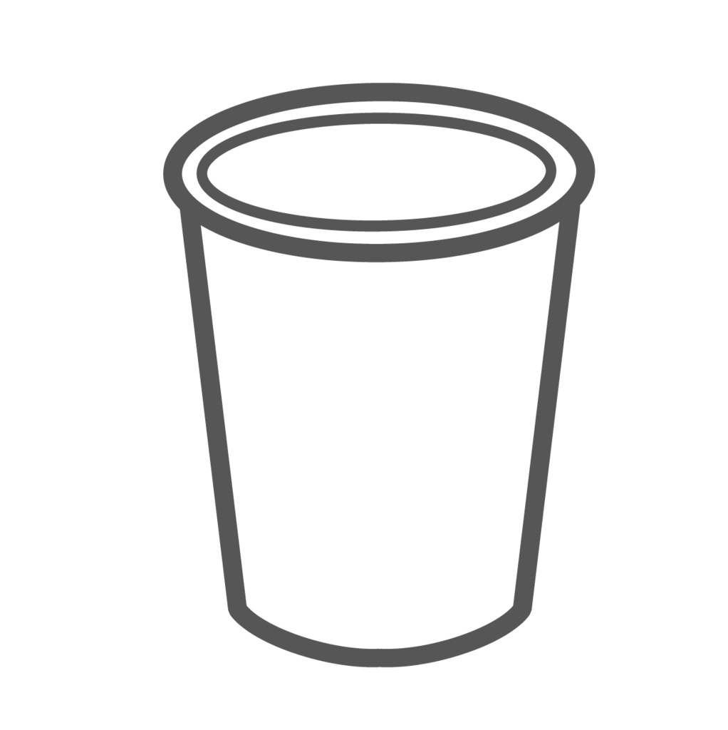 医療用の紙コップ・プラコップのイラスト(下剤服用・うがい・検尿)