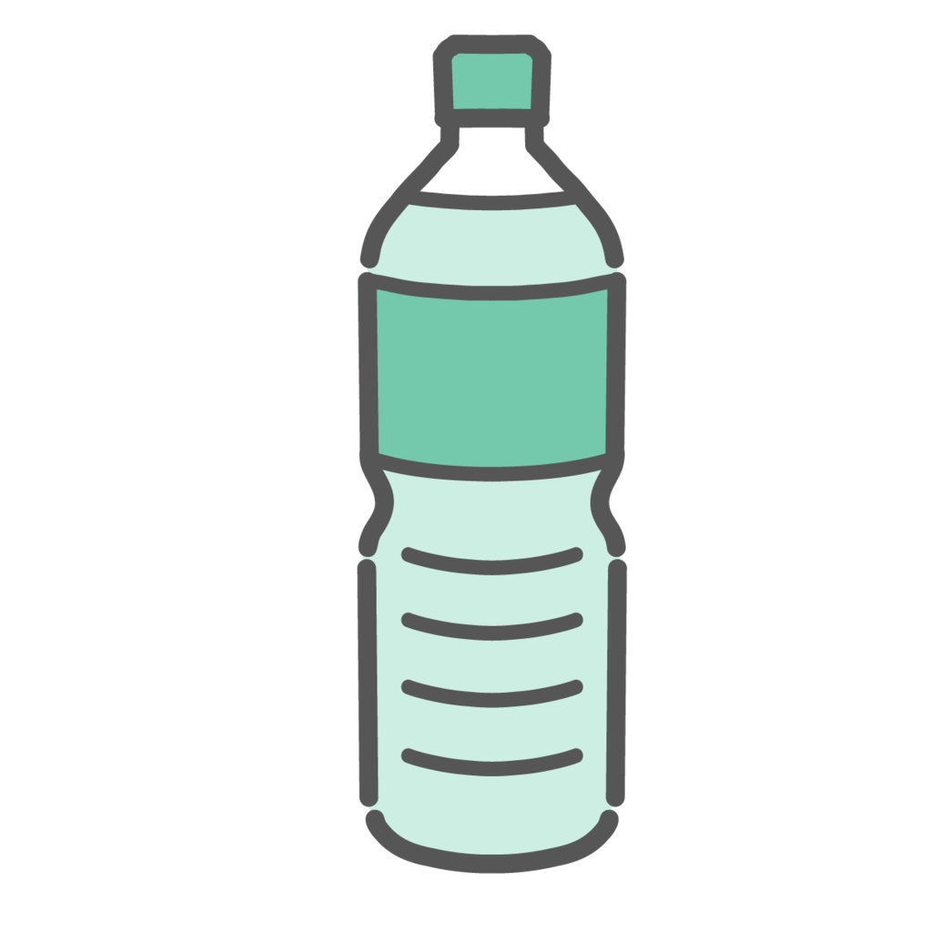 ペットボトルの水・お茶のイラスト（水分補給・チェイサー）