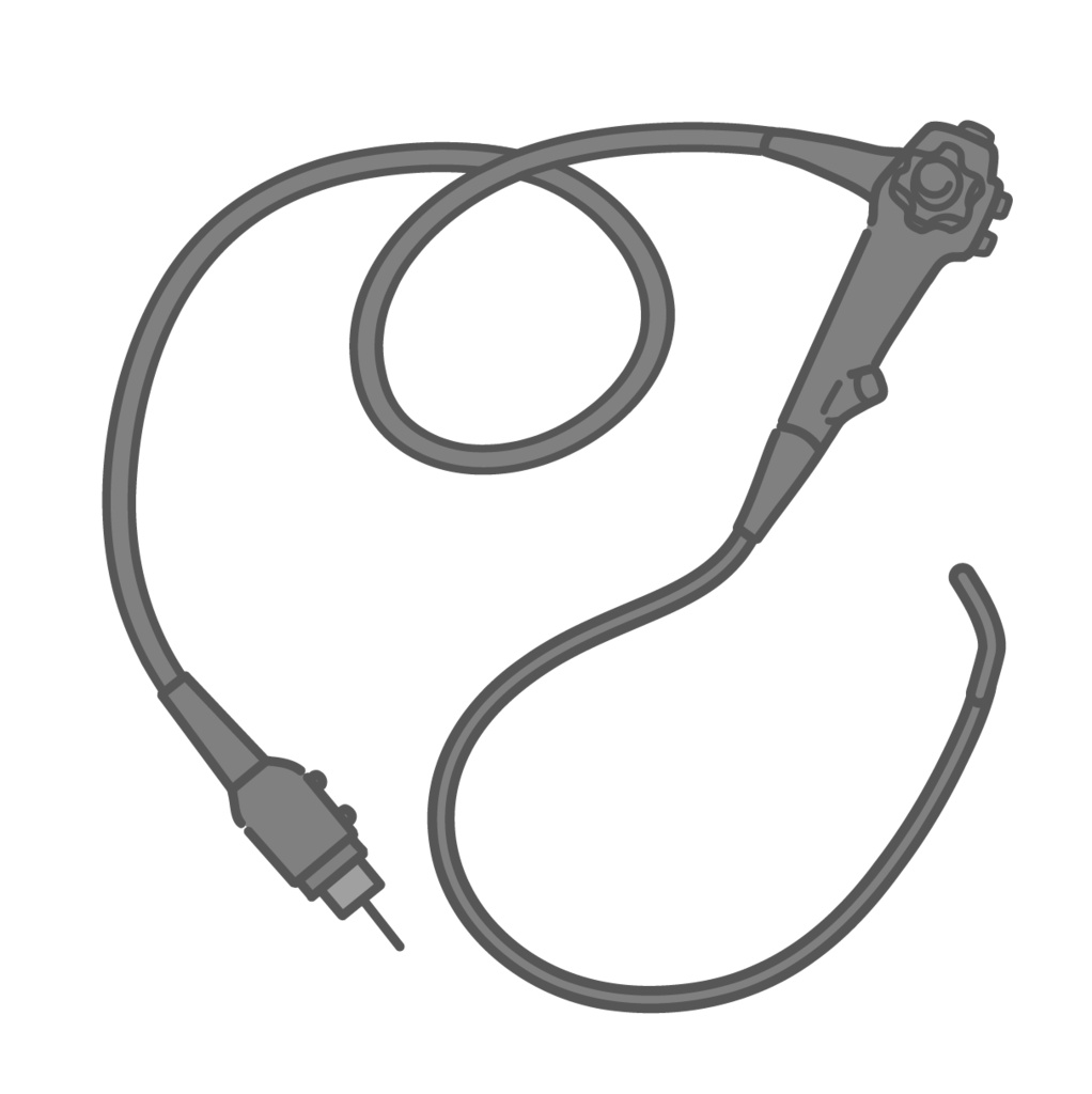 内視鏡スコープ（ファイバースコープ）のイラスト