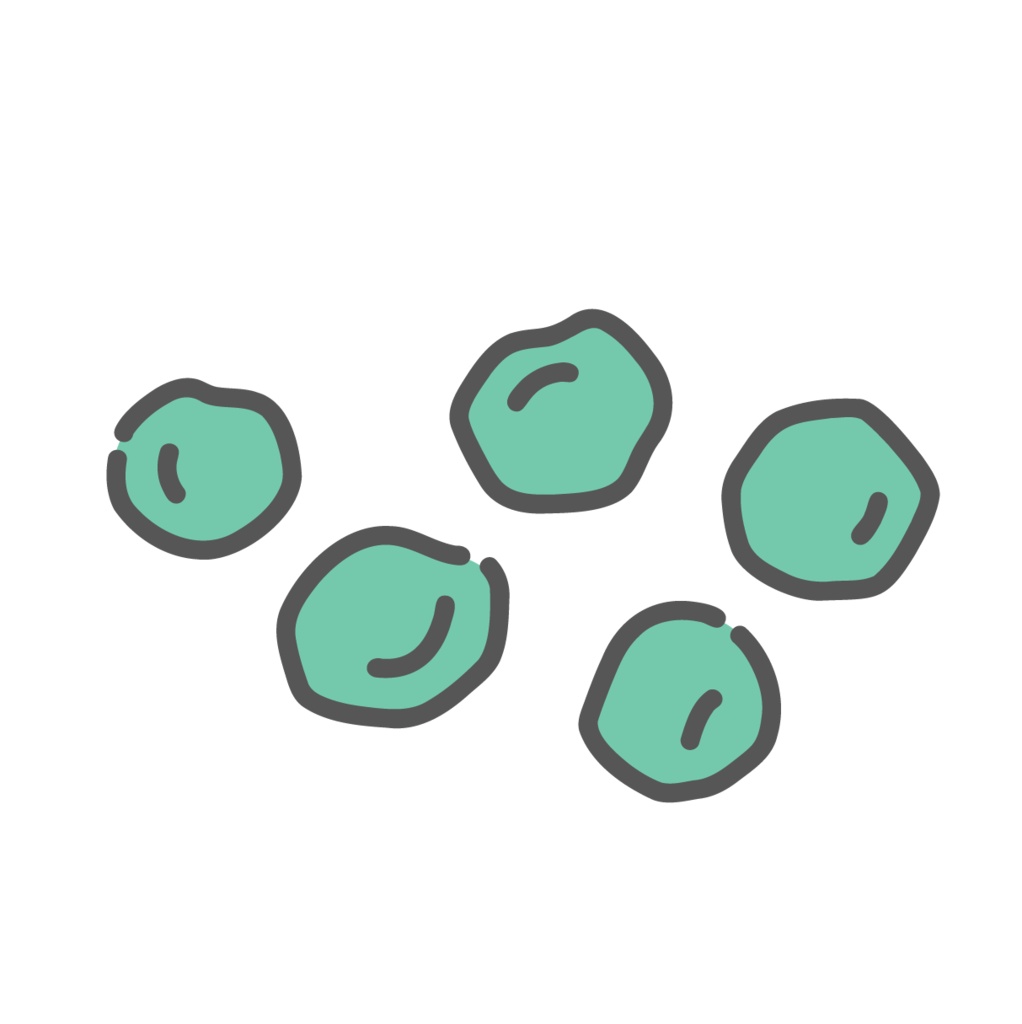 ブリストルスケール Type 1（コロコロ便・重度の便秘）のイラスト