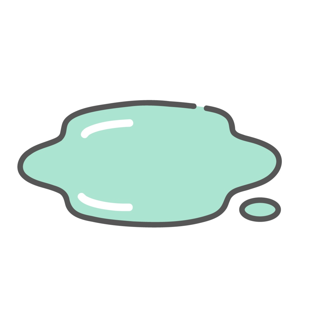 大腸カメラ前処置の透明な便のイラスト（検査OK・カスなし水様便）