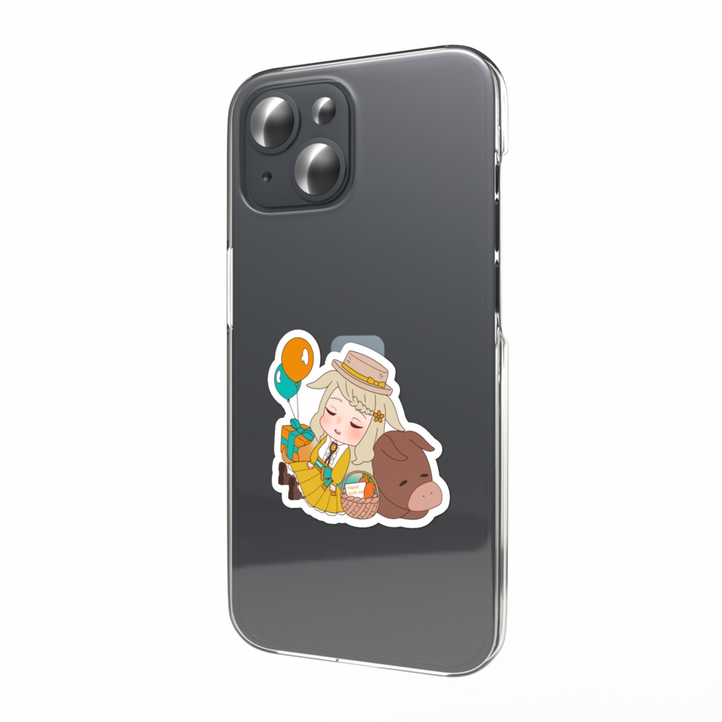 スマホステッカー ねむねむぽわとロバ 誕生日グッズ