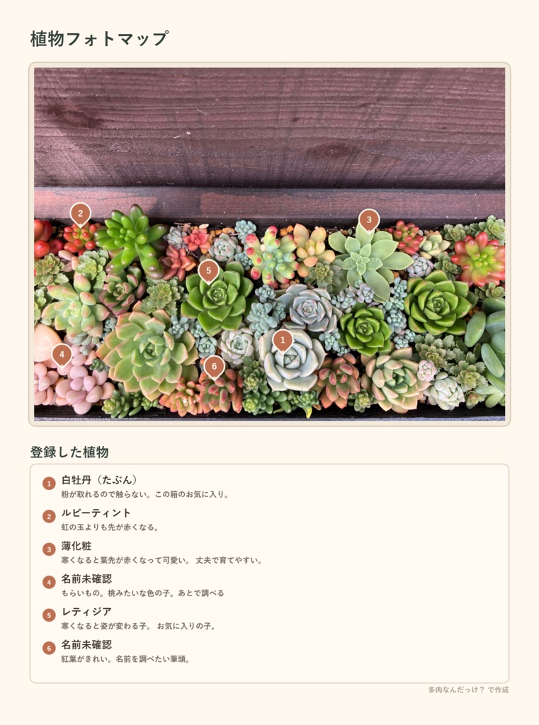 多肉なんだっけ? v0.1.11|寄せ植え・多肉棚の名前管理ツール