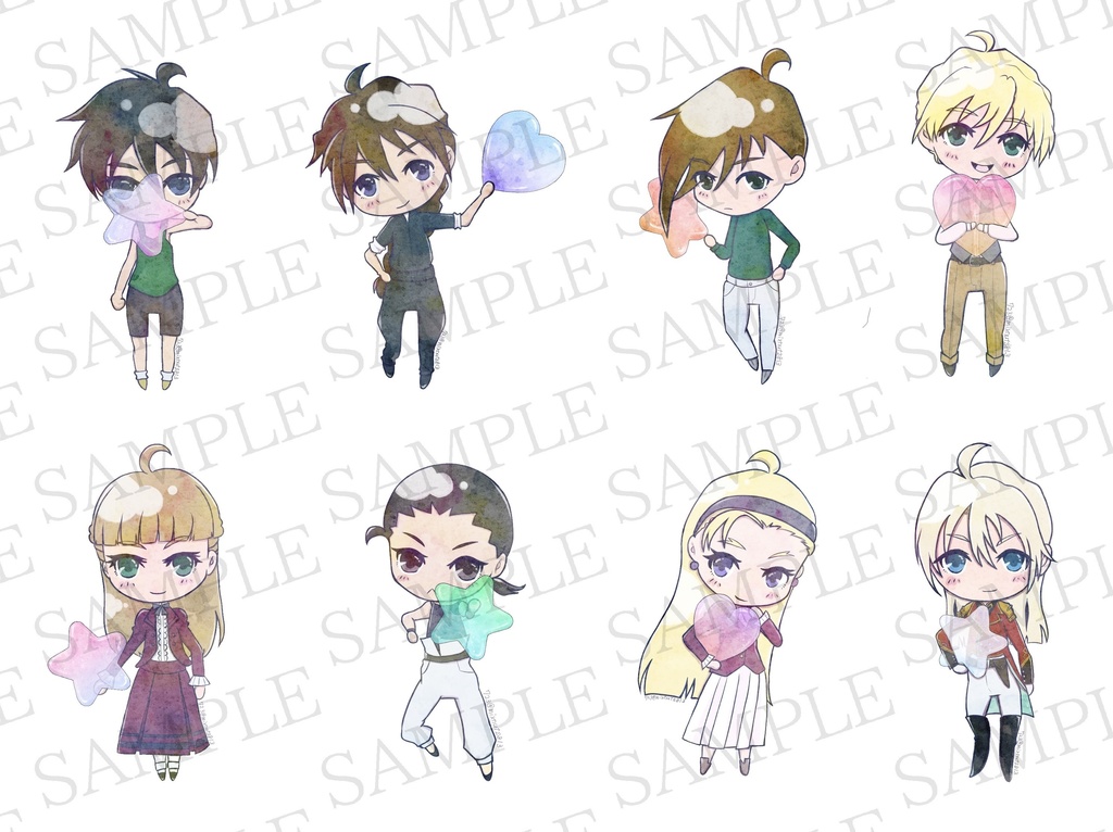 ガンダムW水彩風クリアシール(8種セット)