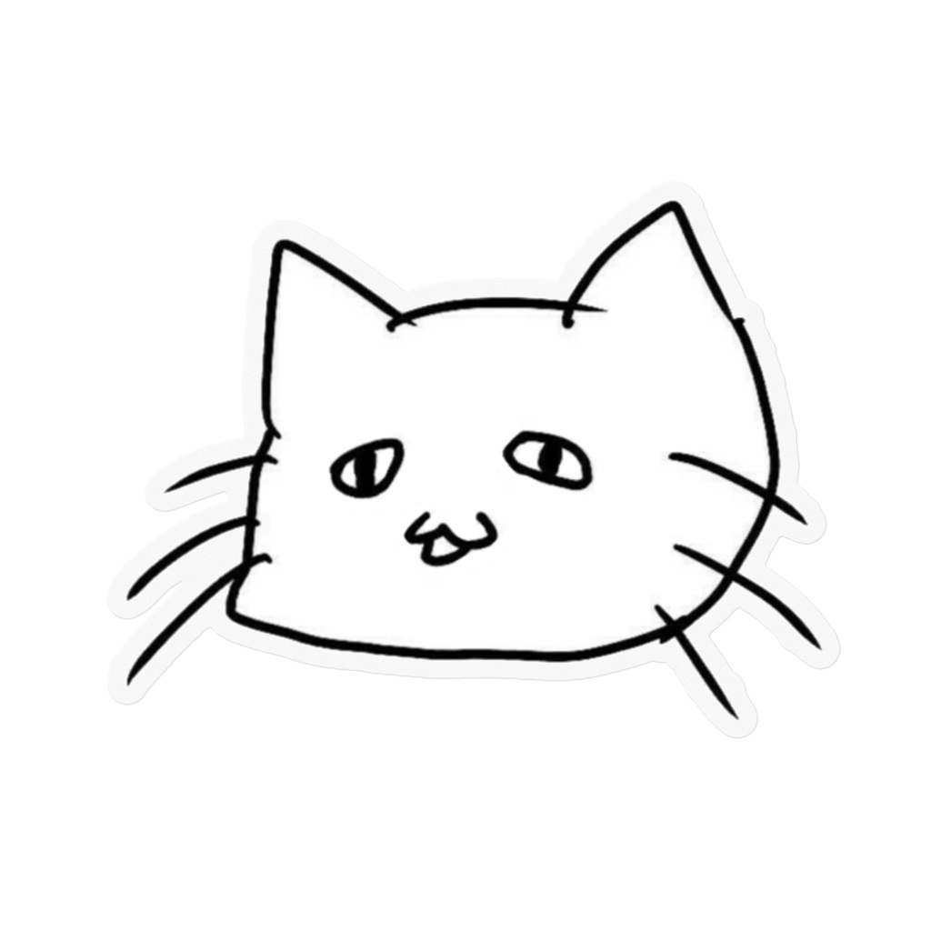 目が死んだ猫ステッカー