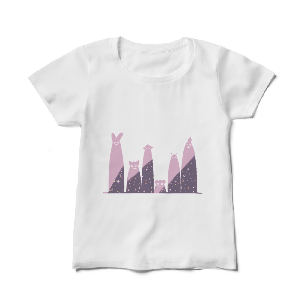不思議な生き物と夜Tシャツ