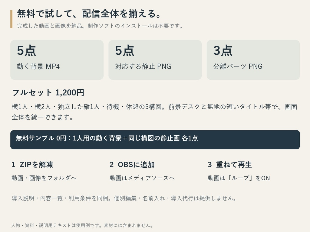 【無料サンプル/縦横対応】動くラジオブース|夜雑談・お便り配信用|Night Radio