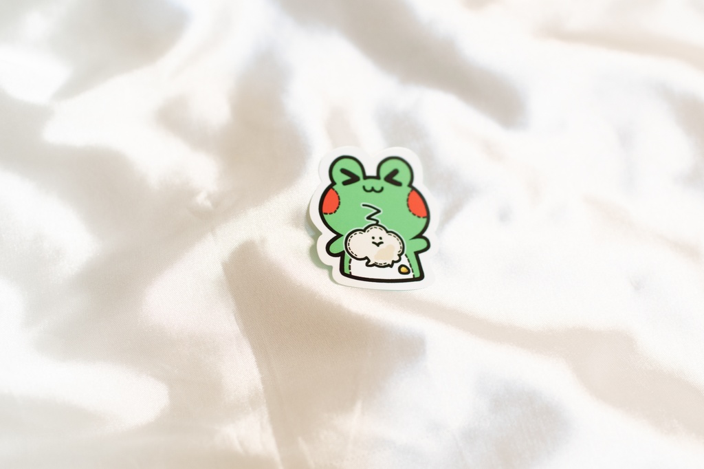 イラストステッカー かえるのポップコーンやさん