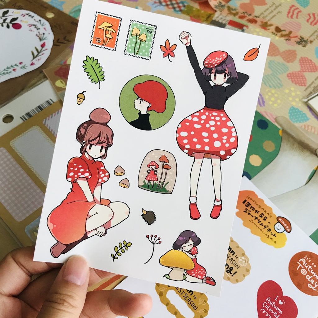きのこガールステッカーシート