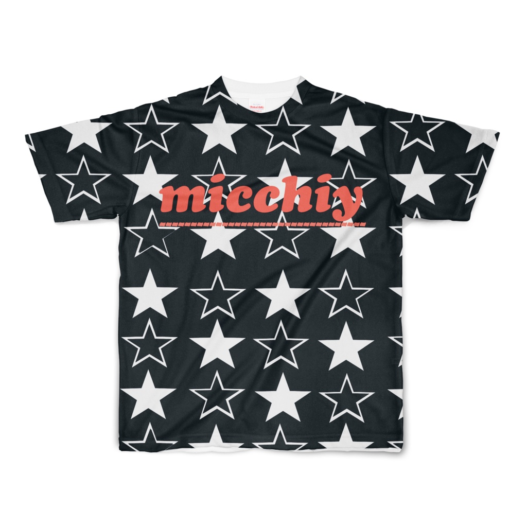 半袖tシャツ 星柄ブラックmicchiyロゴ入り 01
