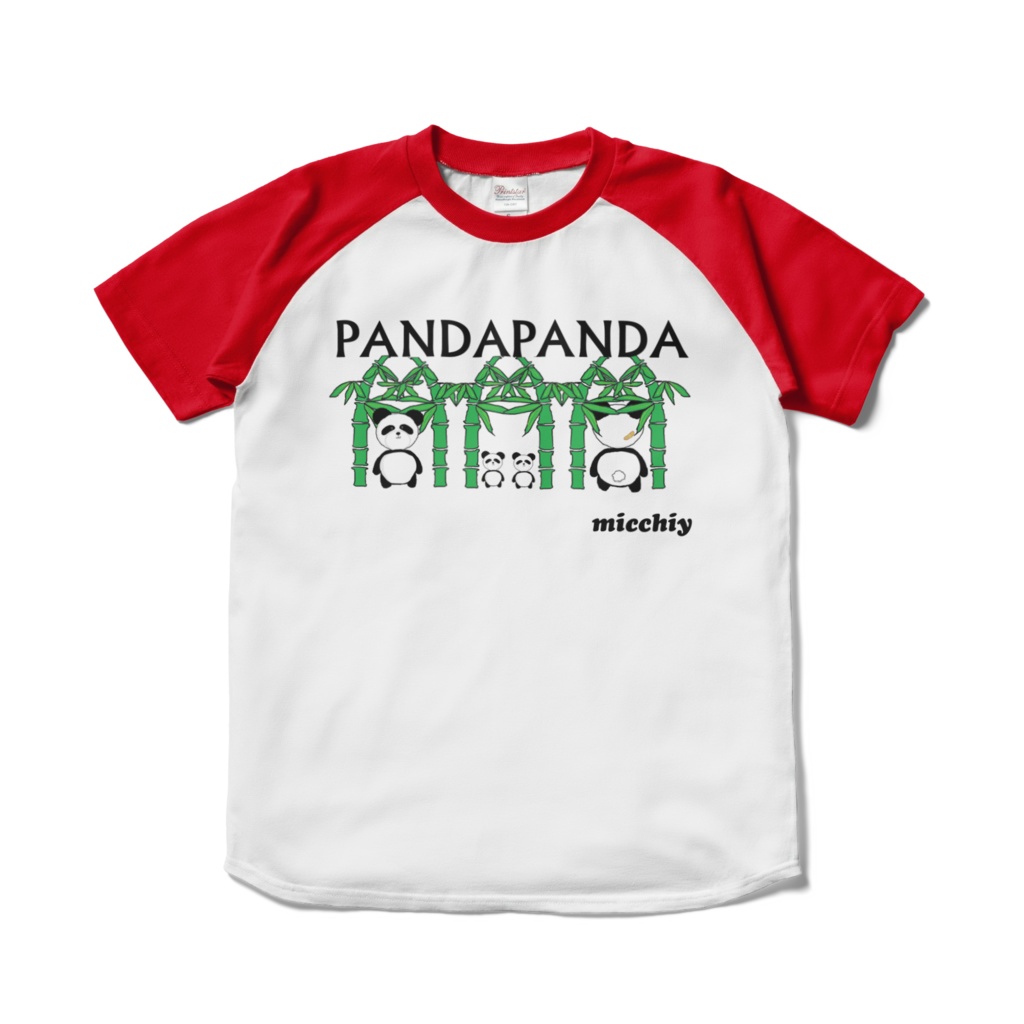 半袖Tシャツラグラン 赤白ツートンパンダ柄 13517325