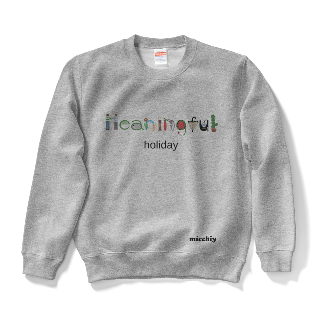 長袖スウェット グレー S~XLサイズ Meaningful holiday