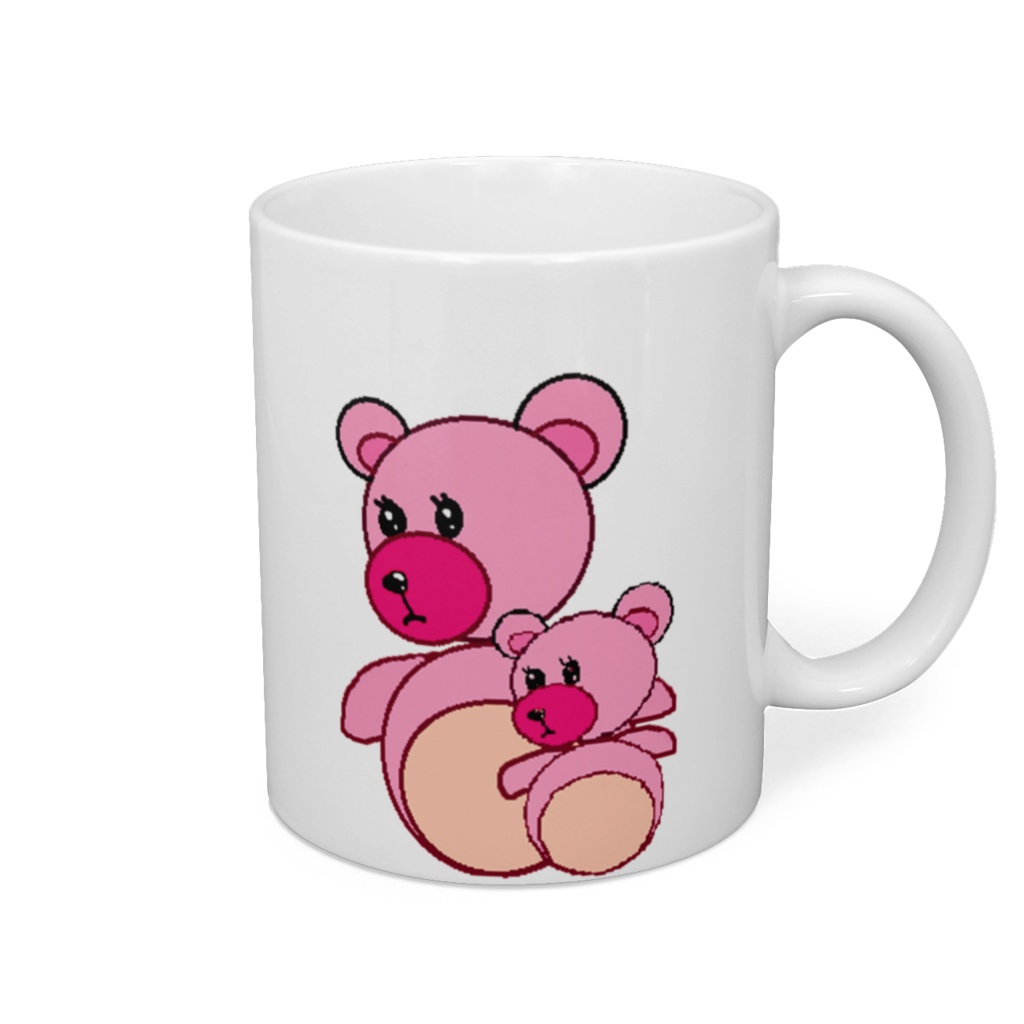 ピンクのクマ柄可愛いマグカップ Micchiy Booth