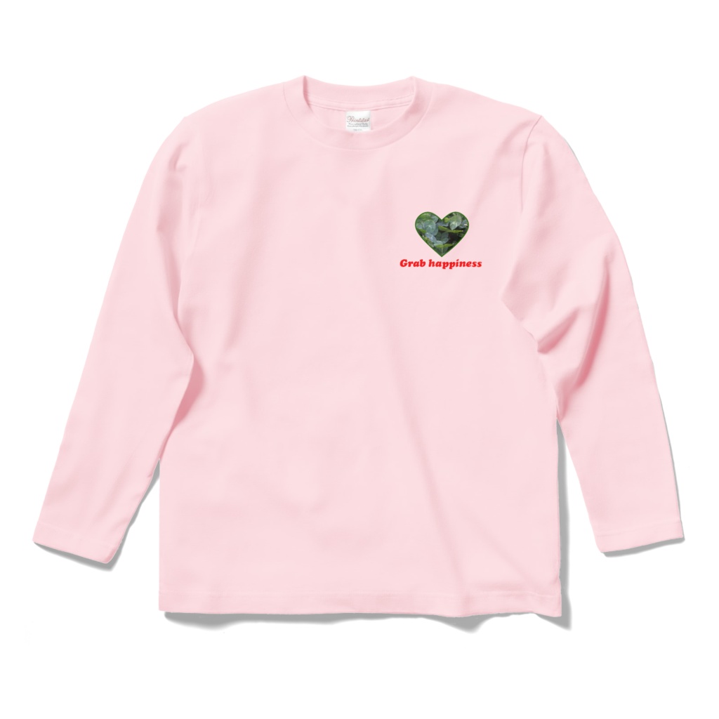 長袖Tシャツ　クローバ01　ハート　ピンク