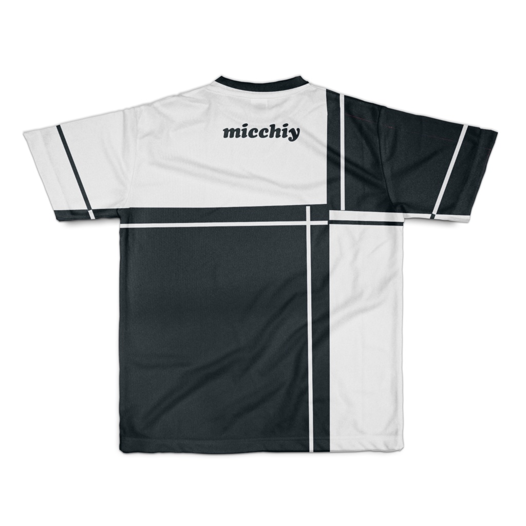 Tシャツ 半袖 格子01 ブラック