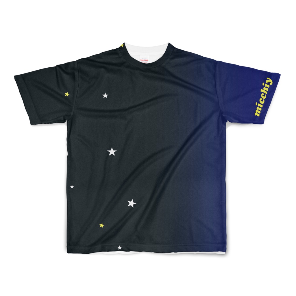 Tシャツ 半袖　宇宙01　ブラックブルー