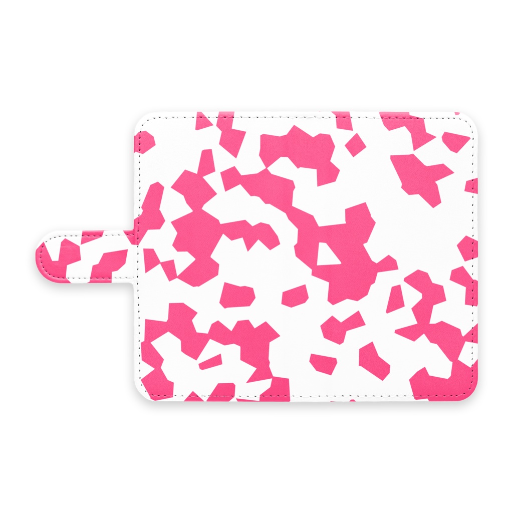 手帳型Androidケース 斑01　ピンクホワイト