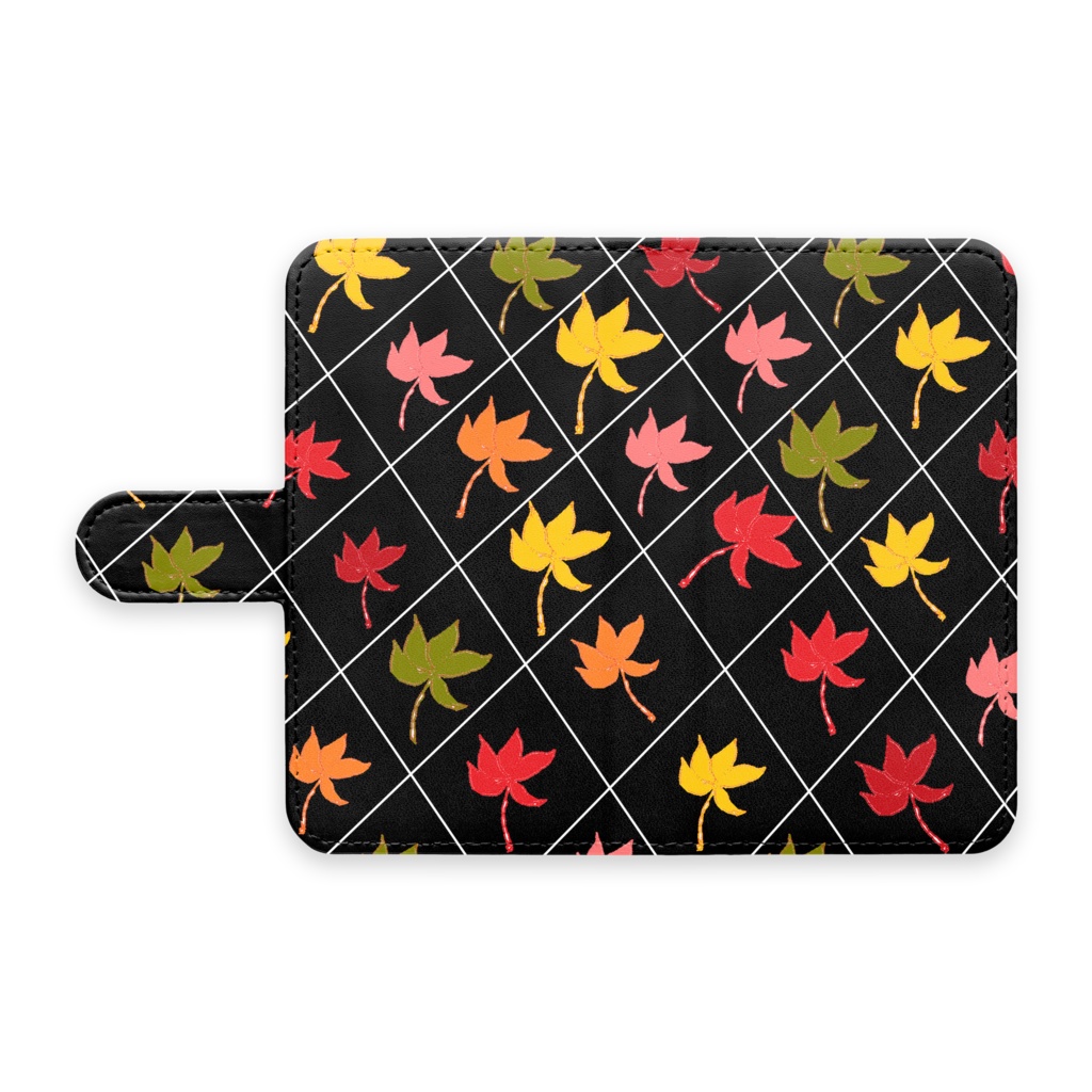 手帳型Androidケース 　紅葉01　カラフル