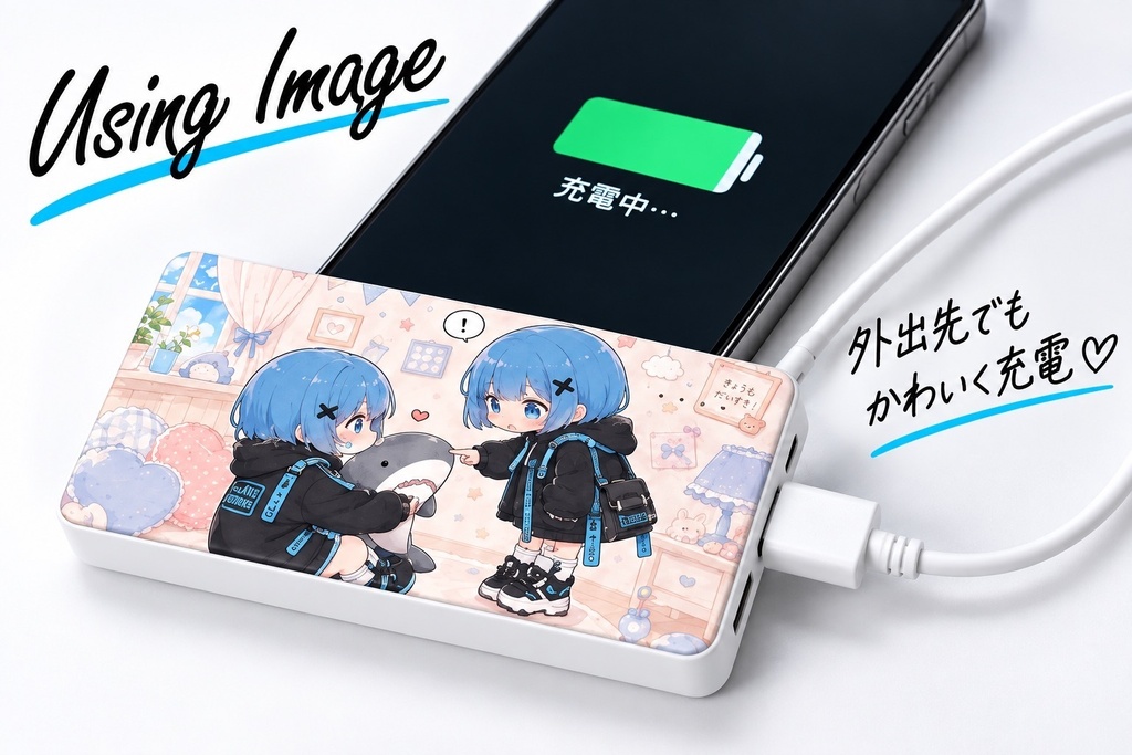 Glanz Works オリジナル モバイルバッテリー かわいい サメ