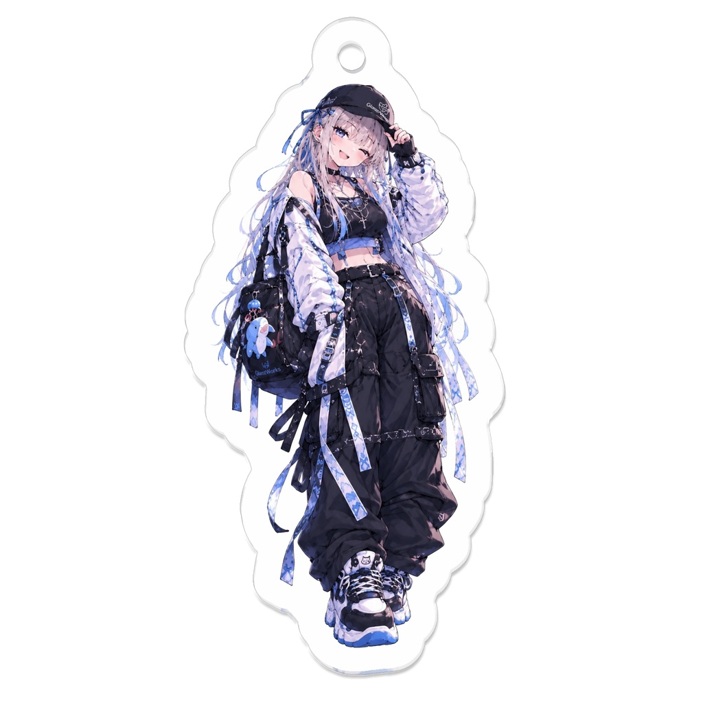 GLANZ WORKS オリジナル アクリルキーホルダー|ブルー ストリートガール