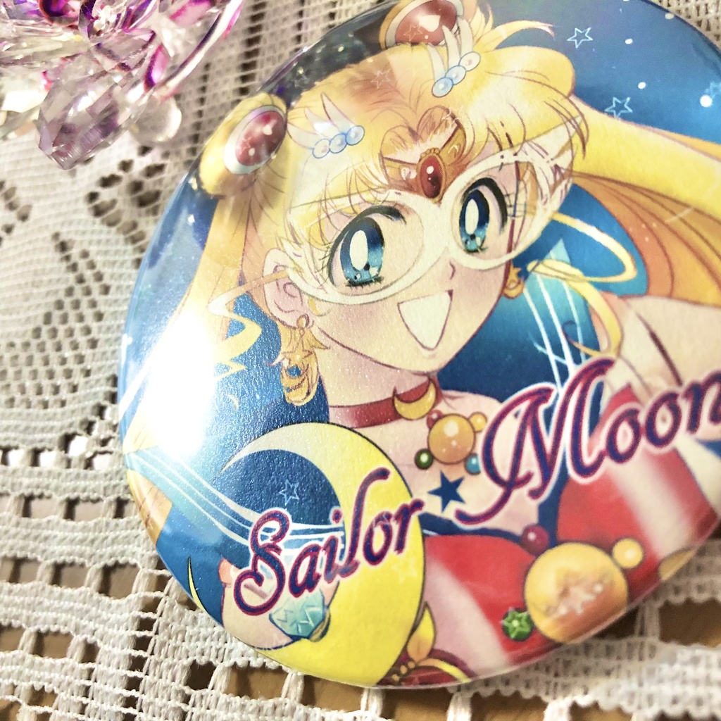 【匿名配送】セーラームーン缶ミラー76mmラメ加工【セラムン】