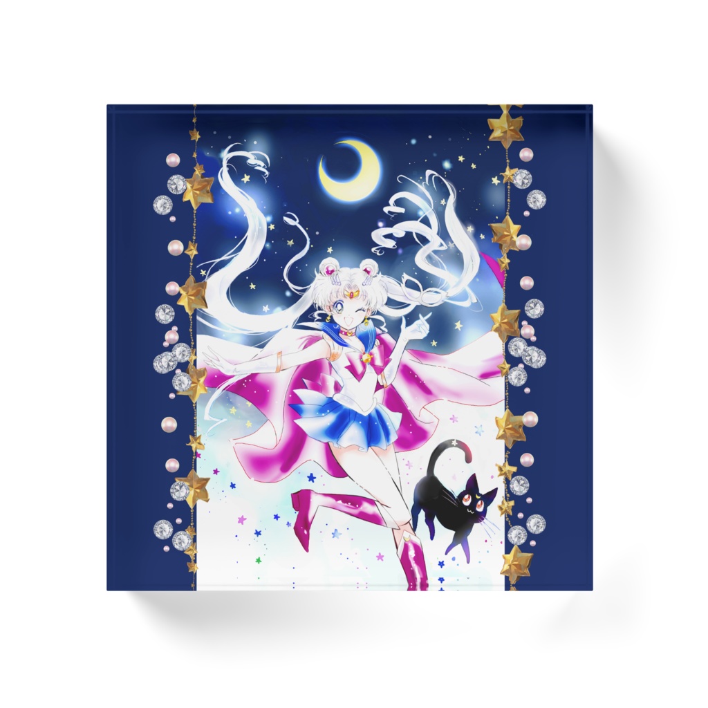 【セラムン】セーラームーンとルナ アクリルブロック