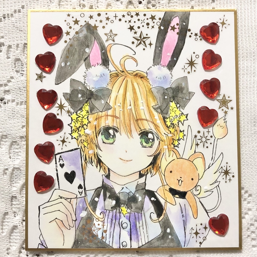 【CCS】木之本桜（バニーガール②）【アナログ色紙・原画】