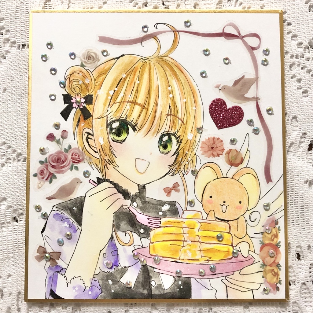 【CCS】木之本桜（ホットケーキ）【アナログ色紙・原画】