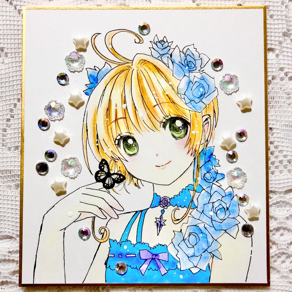 【CCS】木之本桜（薔薇姫②）【アナログ色紙・原画】