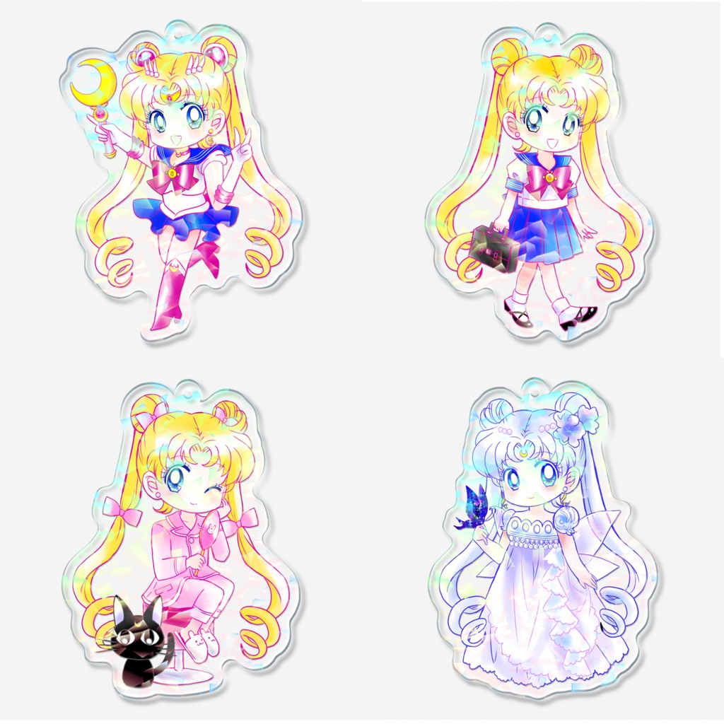 【セラムン】月野うさぎ ホログラムアクキー4種