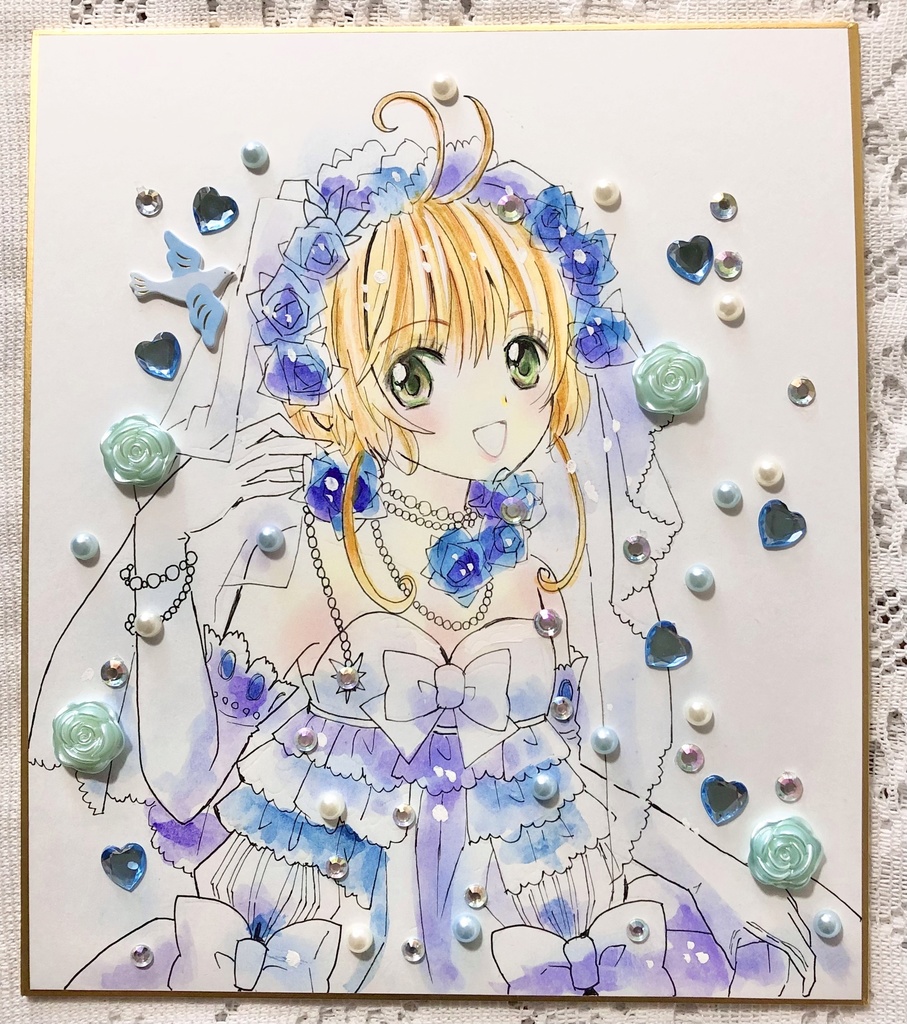 【CCS】木之本桜（青薔薇姫）【アナログ色紙・原画】