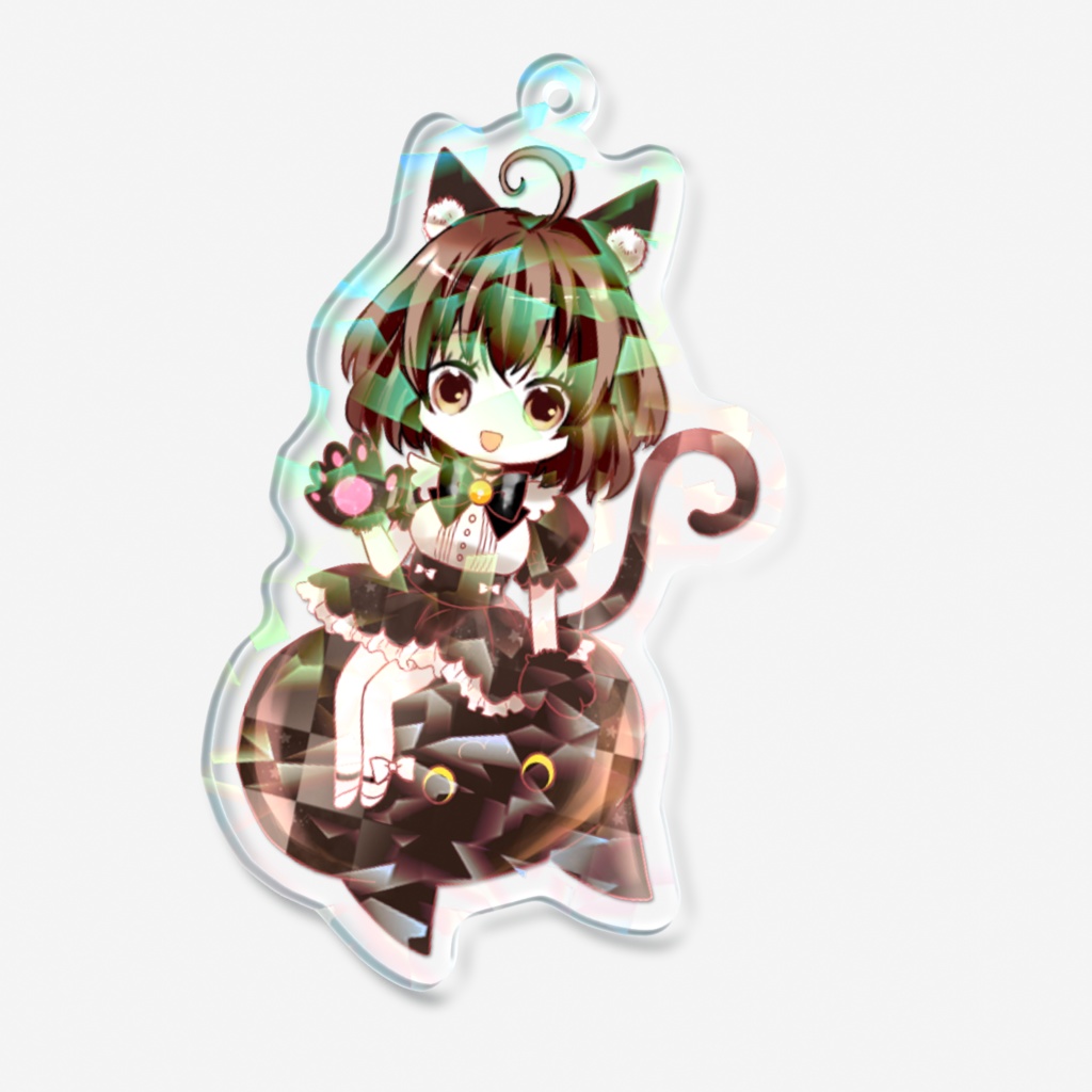 【一次創作・オリジナル】黒猫擬人化メイド ホログラムアクキー