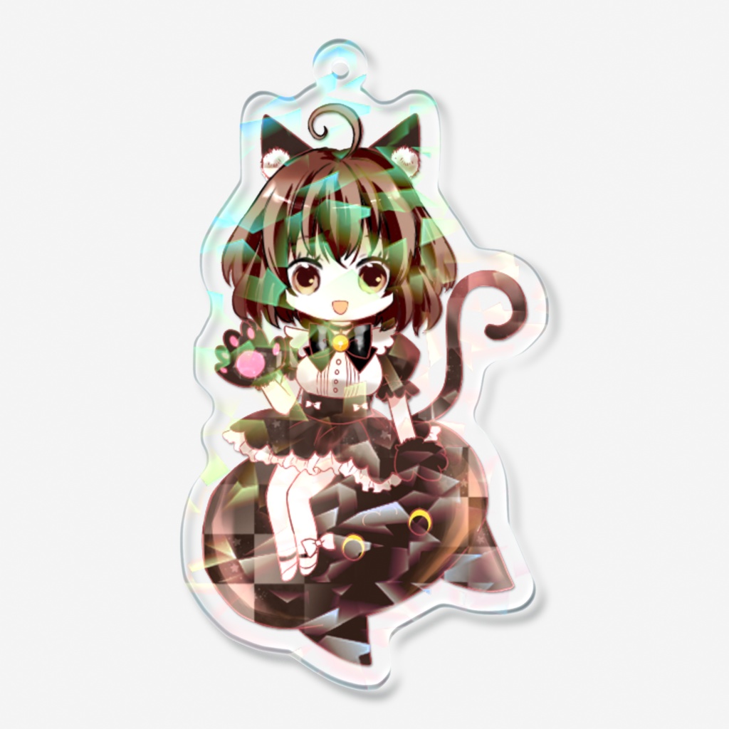 【一次創作・オリジナル】黒猫擬人化メイド ホログラムアクキー