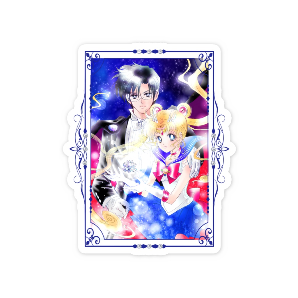 【セラムン】うさぎ&タキシード仮面 スマホステッカー