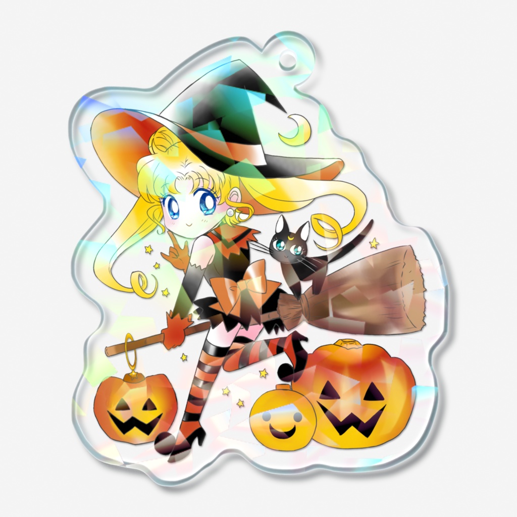 【セラムン】うさぎとルナ(ハロウィン)ホログラムアクキー