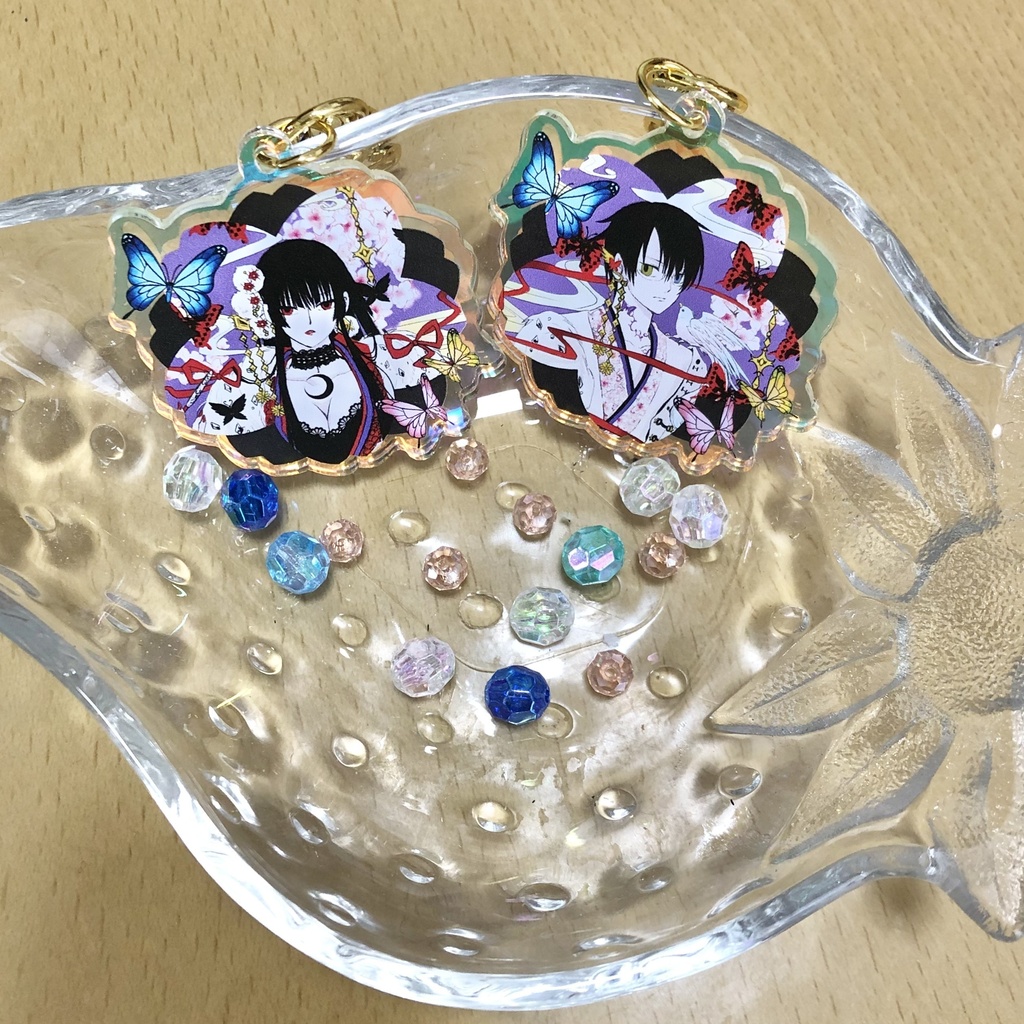 【匿名配送・非公式】xxxHOLiC(壱原侑子+四月一日)オーロラアクキー