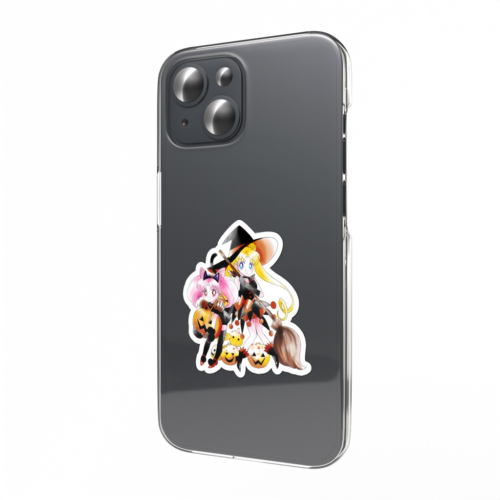 【セラムン】うさぎ＆ちびうさ（ハロウィン）スマホステッカー