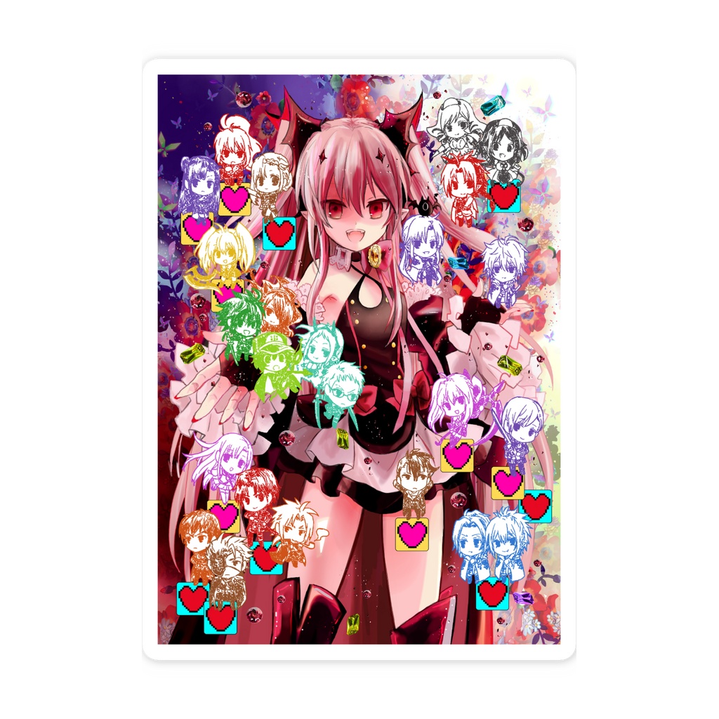 【終わセラ】クルル(集合絵)スマホステッカー
