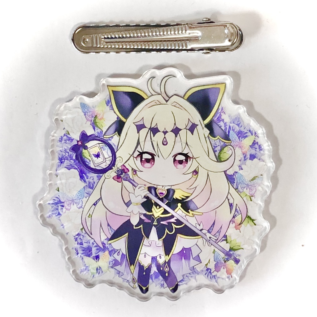 【匿名配送・非公式】キュアアルカナ・シャドウ（真顔）ヘアクリップ【たんプリ】